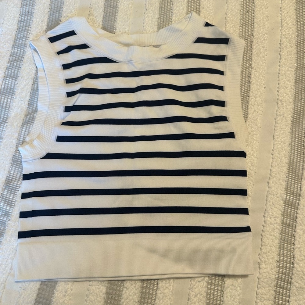 Urban Outfitters Striped Tank Top - Navy and White